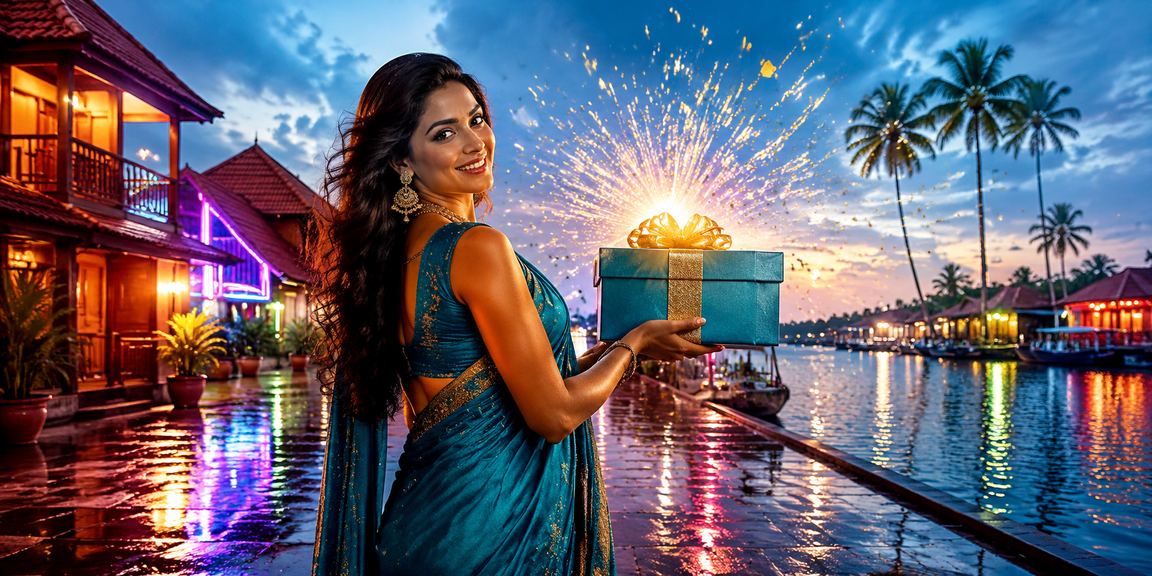 Woman playing live casino using mobile payment options in Kerala