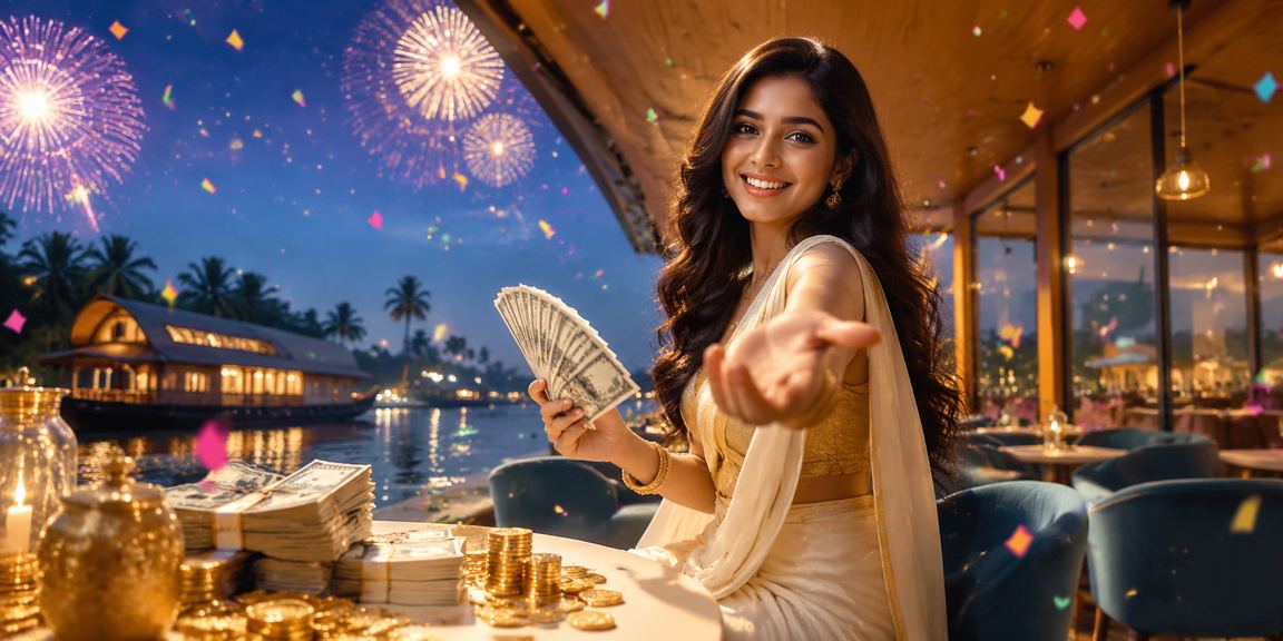 Indian woman using mobile payment app for casino deposits in Kerala